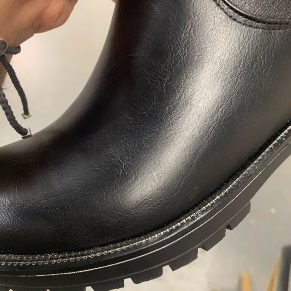 Faux Fur Lined Winter Boots in Black Faux Leather - Picture 7 of 14